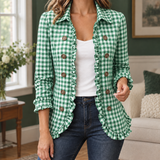 Hermione-Eve Gingham Jacket - Green
