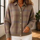Francesca Plaid Sweater - Brown