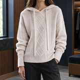 Gabrielle-Pearl Hooded Sweater - Apricot