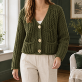 Melanie Chunky Cardigan - Army Green