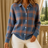Marguerite Plaid Sweater - Blue