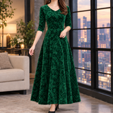 Kelsey Flared Maxi Dress - Green