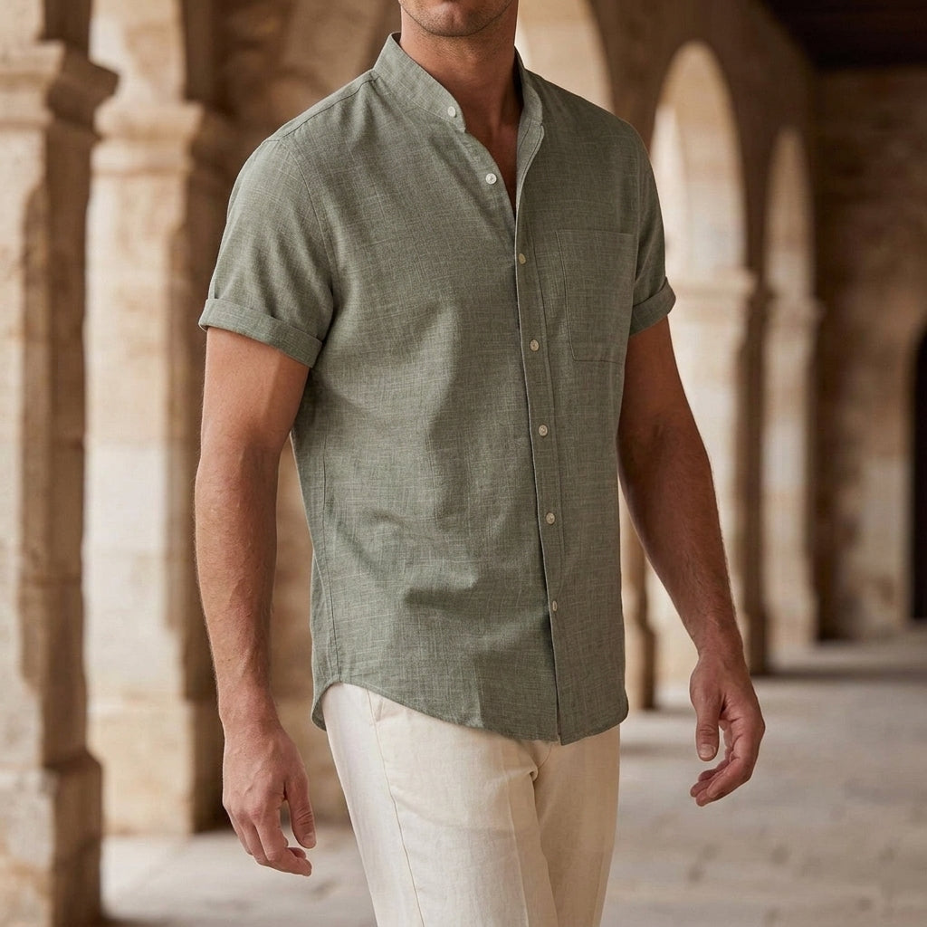 Knox Mandarin Shirt - Gray
