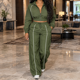 Lucille-Jane Piped Set - Army Green