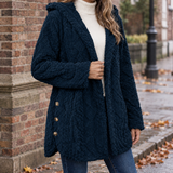 Grace-Jane Hooded Fleece Jacket - Navy Blue