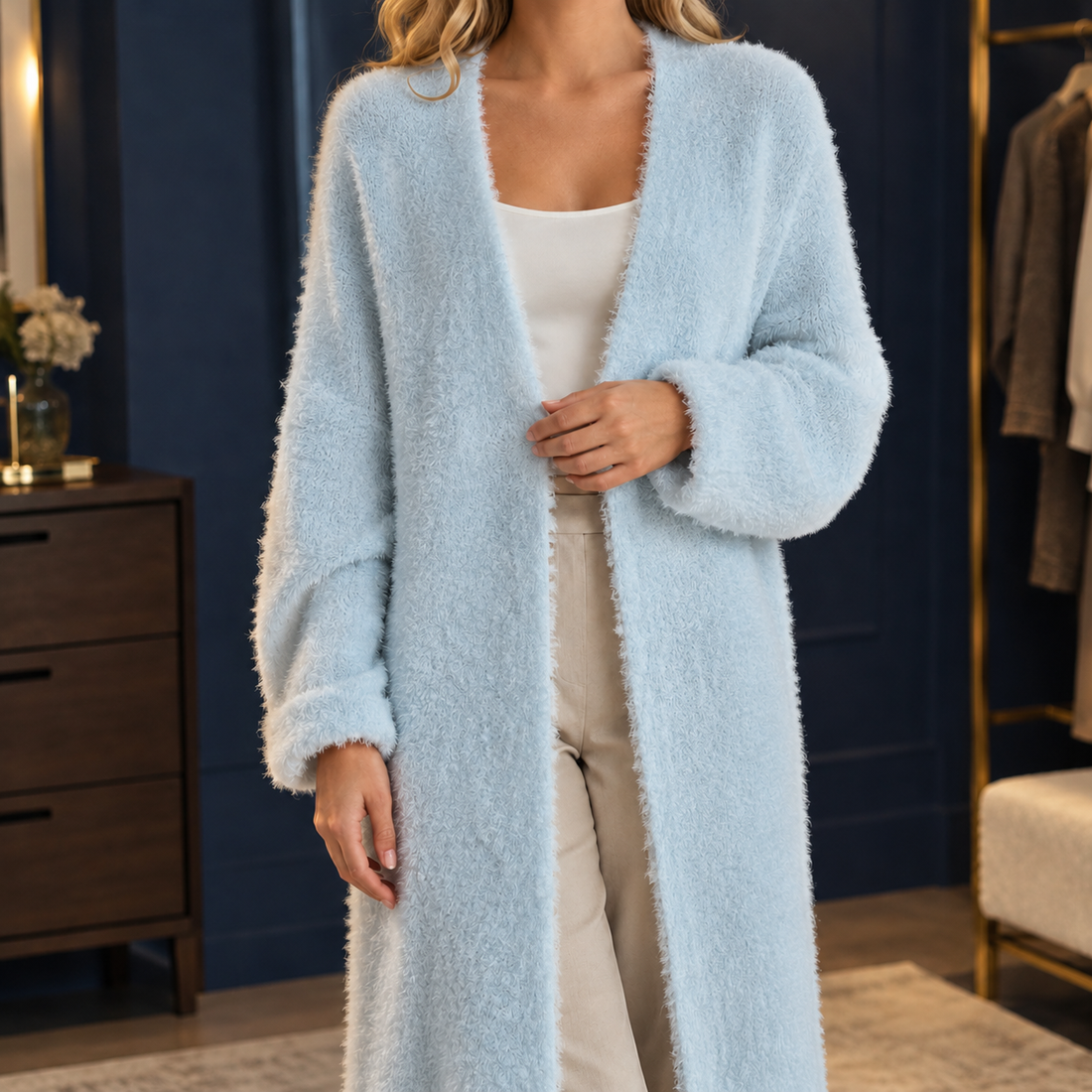 Cadence Longline Cardigan - Blue
