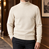 Barnabas Relaxed Turtleneck Sweater - Ivory White