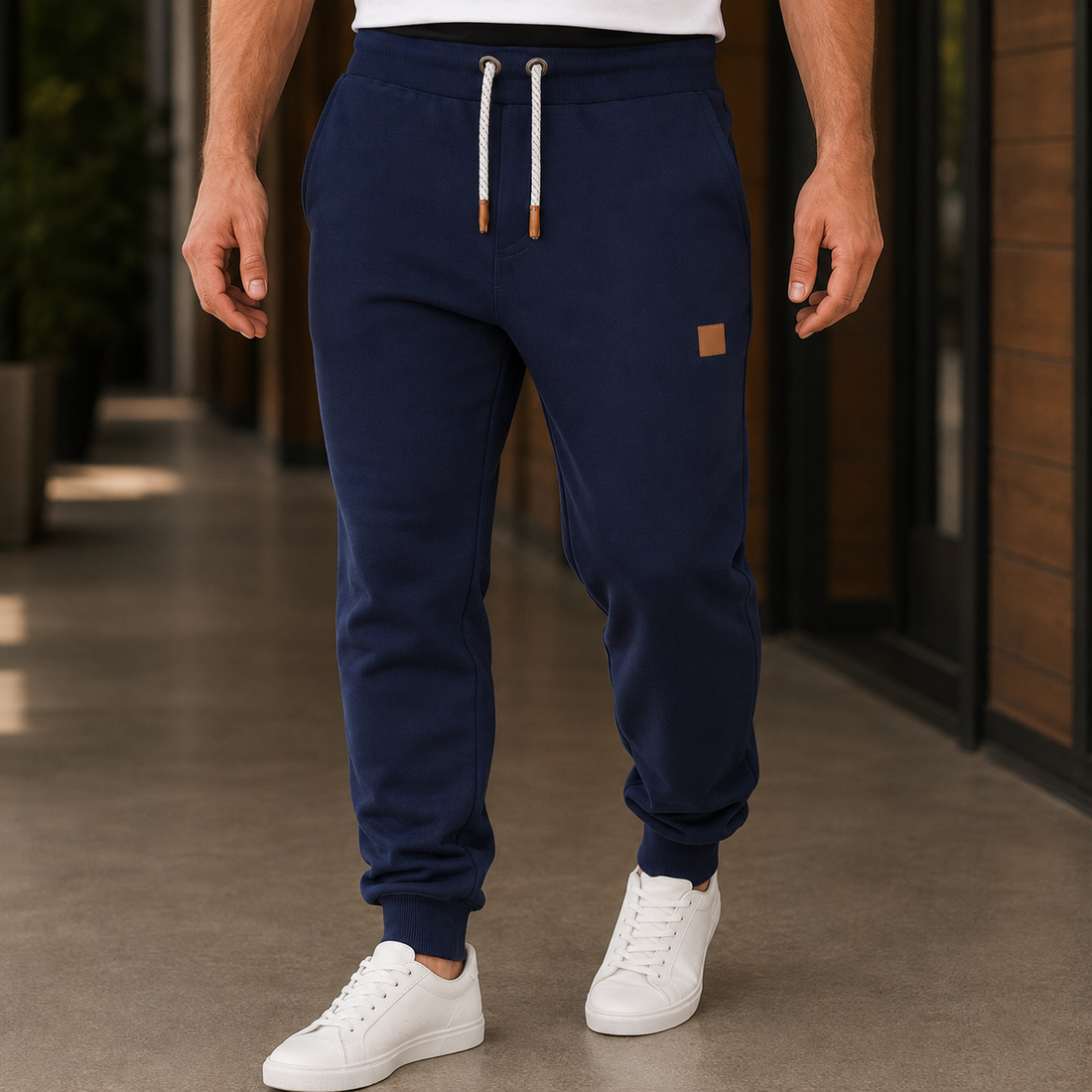 August Tapered Joggers - Navy Blue