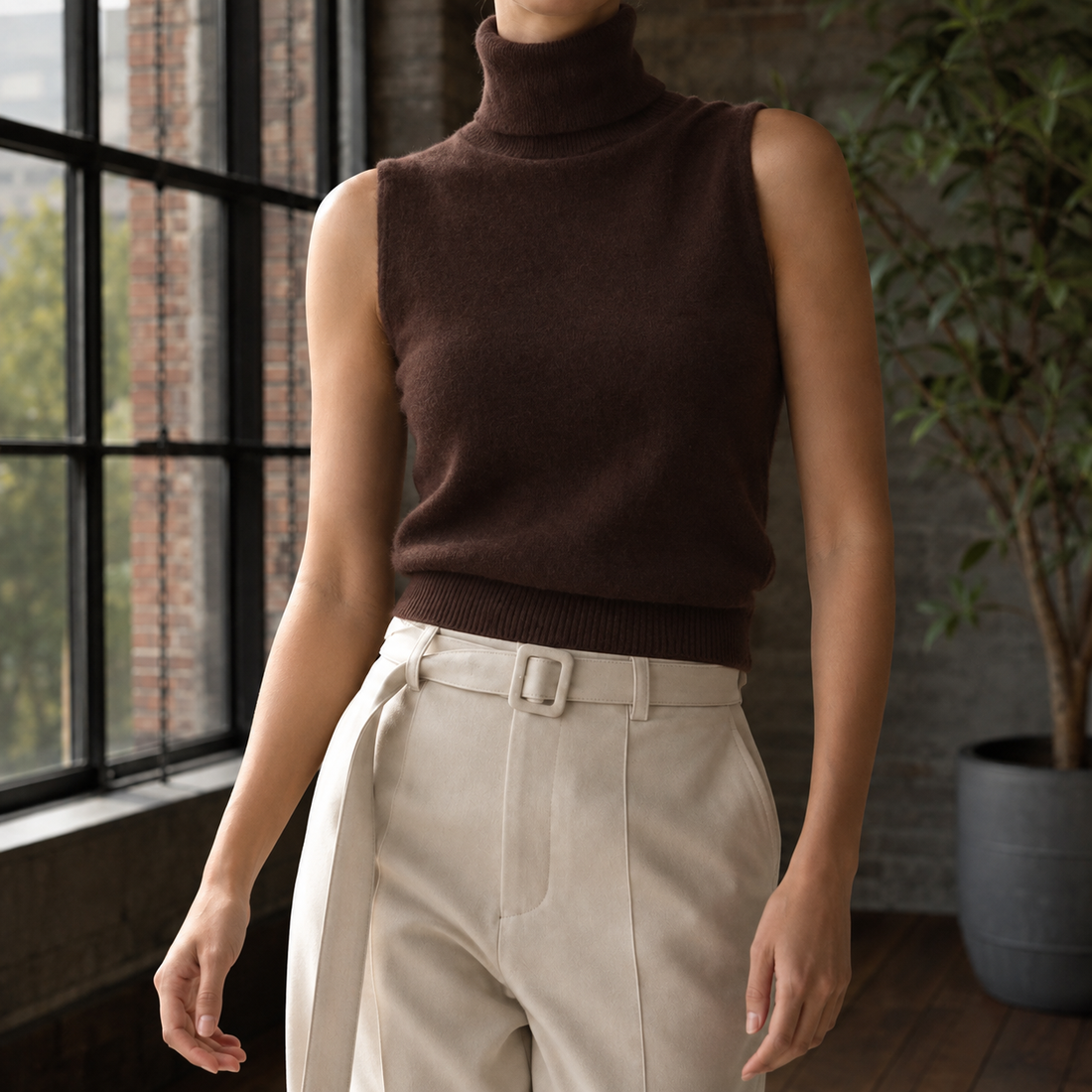 Maxine-Rose Turtleneck Sweater - Coffee