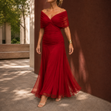 Lydia-Hope Wrap Maxi Dress - Red