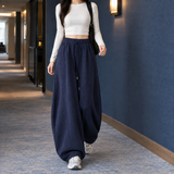 Ada-Lane Curved Leg Pants - Navy