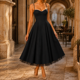 Tamsin-Skye Corset Midi Dress - Black