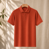 Frederick Ribbed Polo - Red Orange