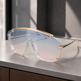 Leopold Sculptural Shield Sunglasses - Transparent