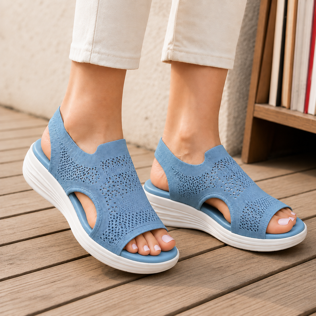 Balzano Platform Sandals - Sky Blue