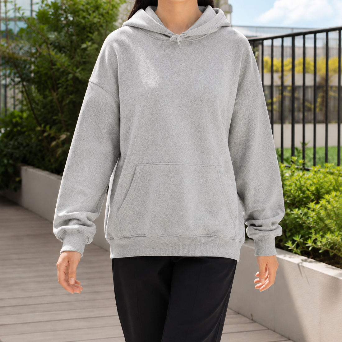 Cordelia-Grace Relaxed Hoodie - Gray