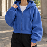 Severine Cropped Zip Hoodie - Royal Blue