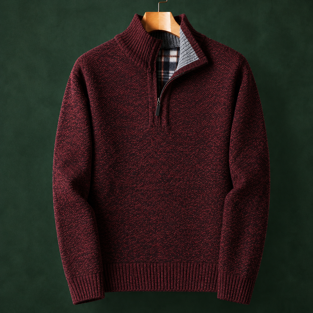 Tristan Quarter-Zip Sweater - Red