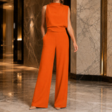 Dahlia-Louise Wide-Leg Jumpsuit - Orange