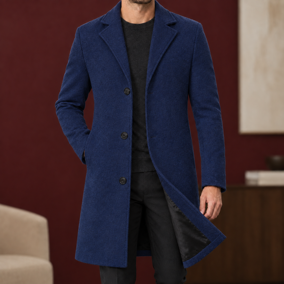 Samuel Tailored Coat - Navy Blue