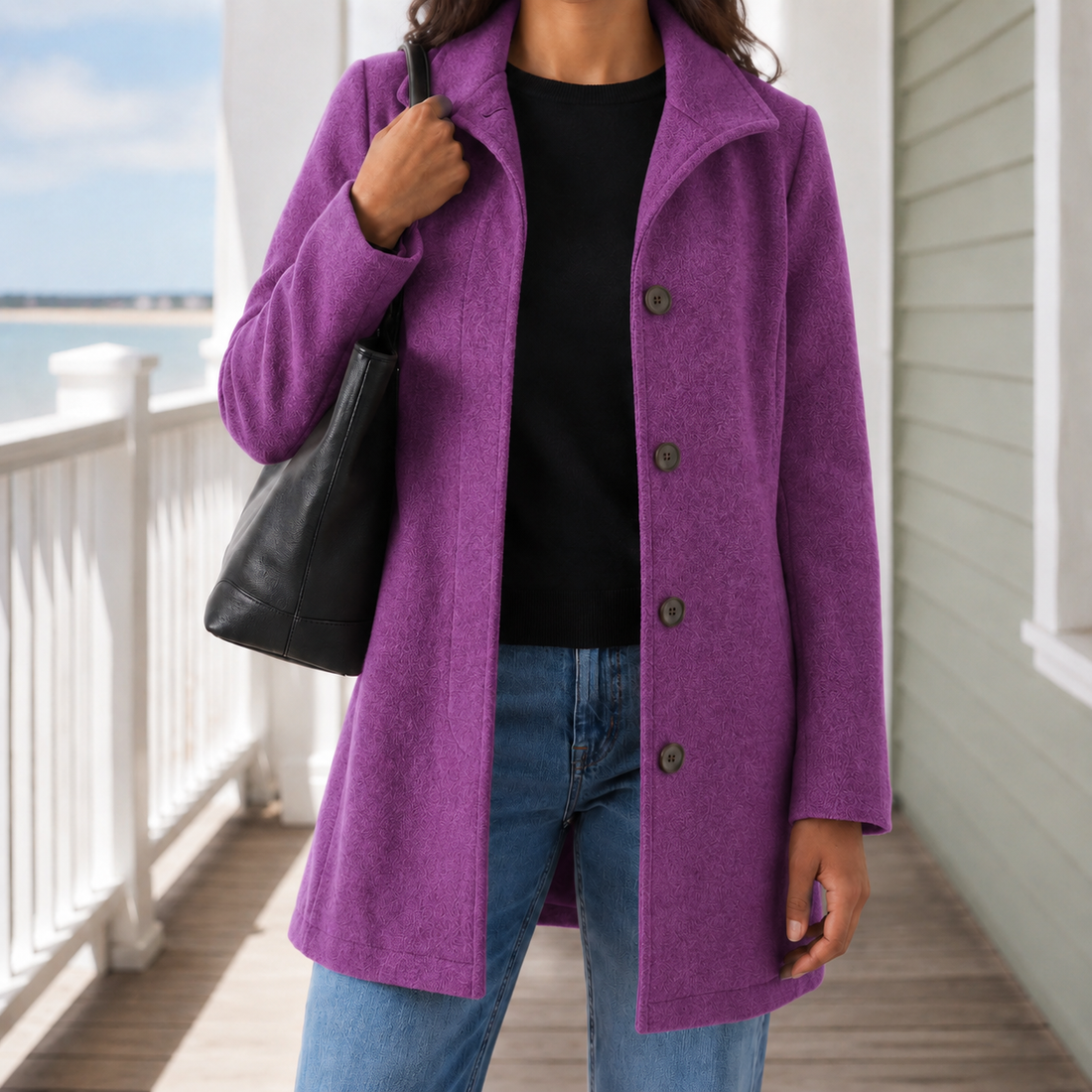 Aimee Wool Coat - Purple