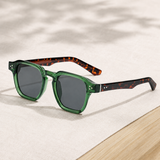 Orson Retro Sunglasses - Green Tortoiseshell