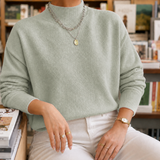 Olympia Mock Neck Sweater - Light Green