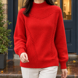 Ruby Mock Neck Sweater - Red
