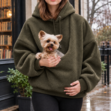 Talia-Mae Fleece Pet Hoodie - Army Green