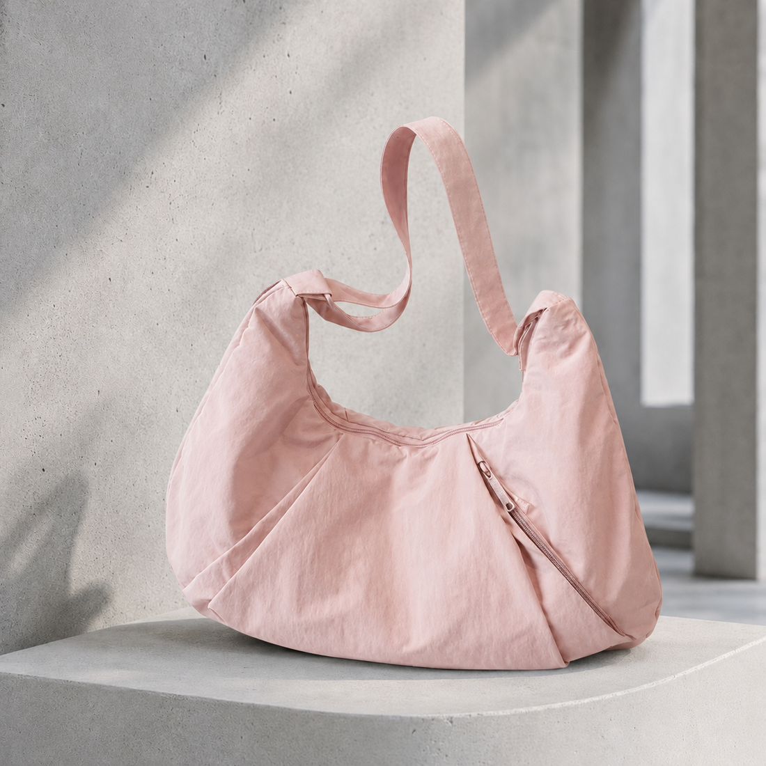 Soriano Ruched Shoulder Bag - Pink
