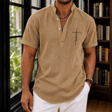 Archer Stand Collar Shirt - Tan