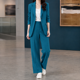 Quinn-June Wide Leg Set - Lake Blue