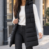 Sylvaine-Mae Hooded Puffer Vest - Black