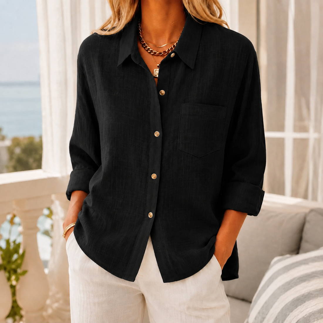 Stella Relaxed Shirt - Black