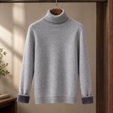 Fulbert Ribbed Turtleneck Sweater - Gray High Collar