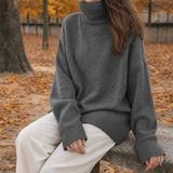 Annabel-Hope Wool Turtleneck Sweater - Gray