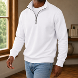 Idris Quarter Zip Sweater - White