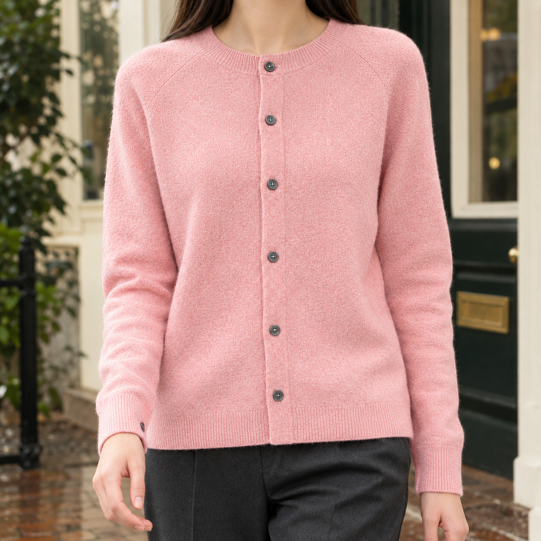 Astrid-Kate Cashmere Cardigan - Shrimp Pink