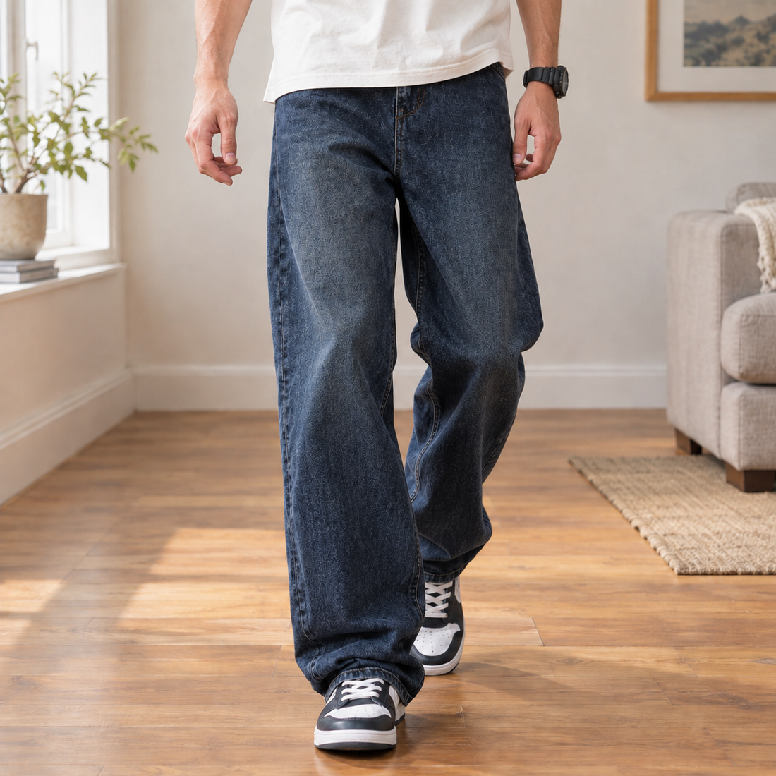 Hugh-Jude Relaxed Jeans - Navy Blue