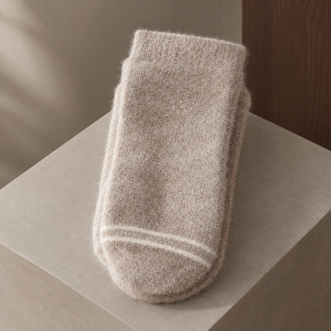 Grace-Mae Cashmere Socks - Light Brown