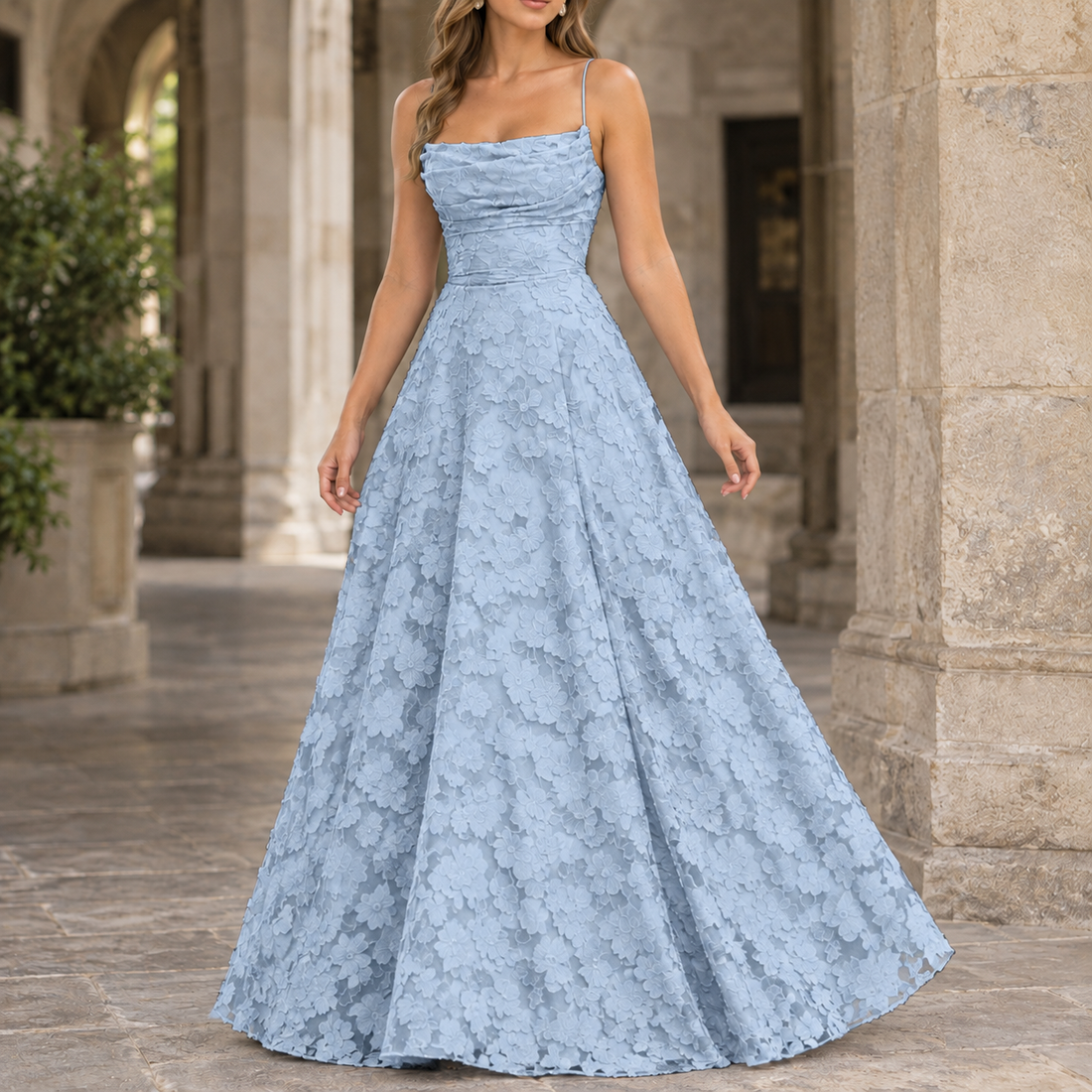 Lena Floral Maxi Dress - Blue