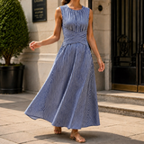 Katia-Belle Cross Waist Dress - Blue