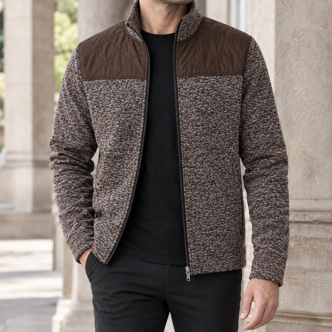 Lorcan Quilted Jacket - Coffee
