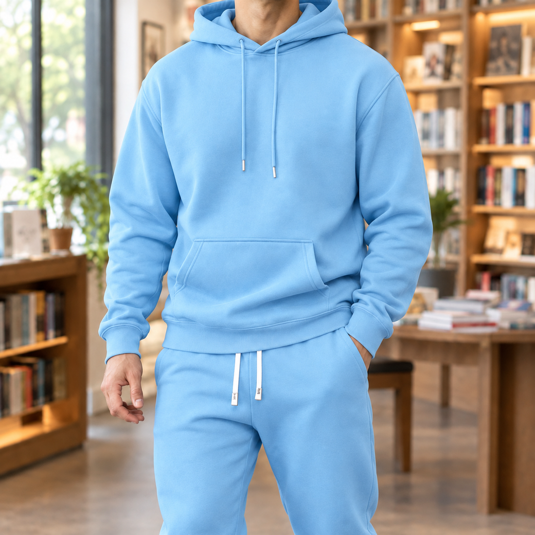 Leon-Hayes Hooded Set - Lake Blue