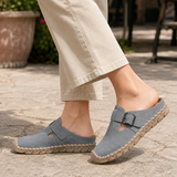 Terenzi Buckle Mules - Gray