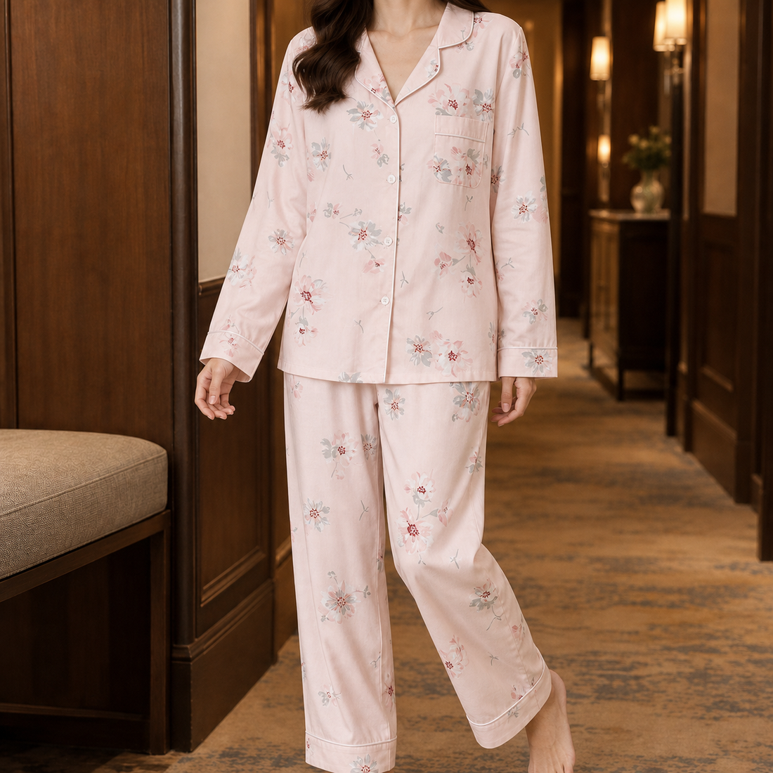 Giulia-Marie Floral Pajama Set - Leopard