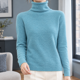 Mackenzie Roll Neck Top - Light Blue