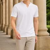 Francis Split Neck T-Shirt - White