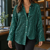 Calla-Rae Sequin Shirt - Dark Green