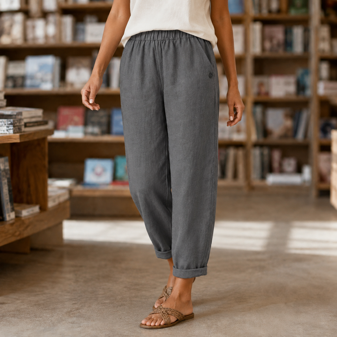 Alba-Faye Relaxed Pants - Dark Gray